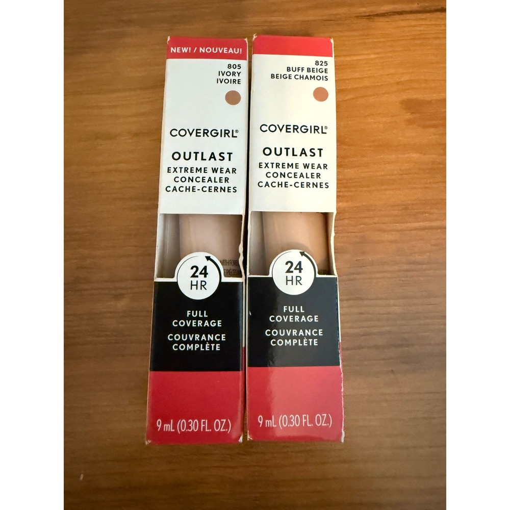 CoverGirl Outlast Extreme Wear Concealer Ivory‎ 805 & Buff Beige 825 NIB